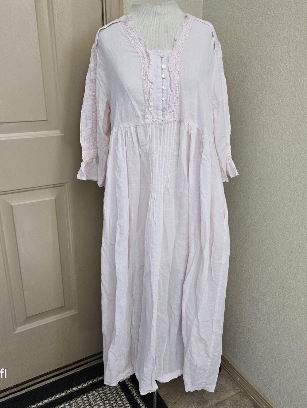 April Cornell Lightweight Cotton Gauze pink Blush Gown S